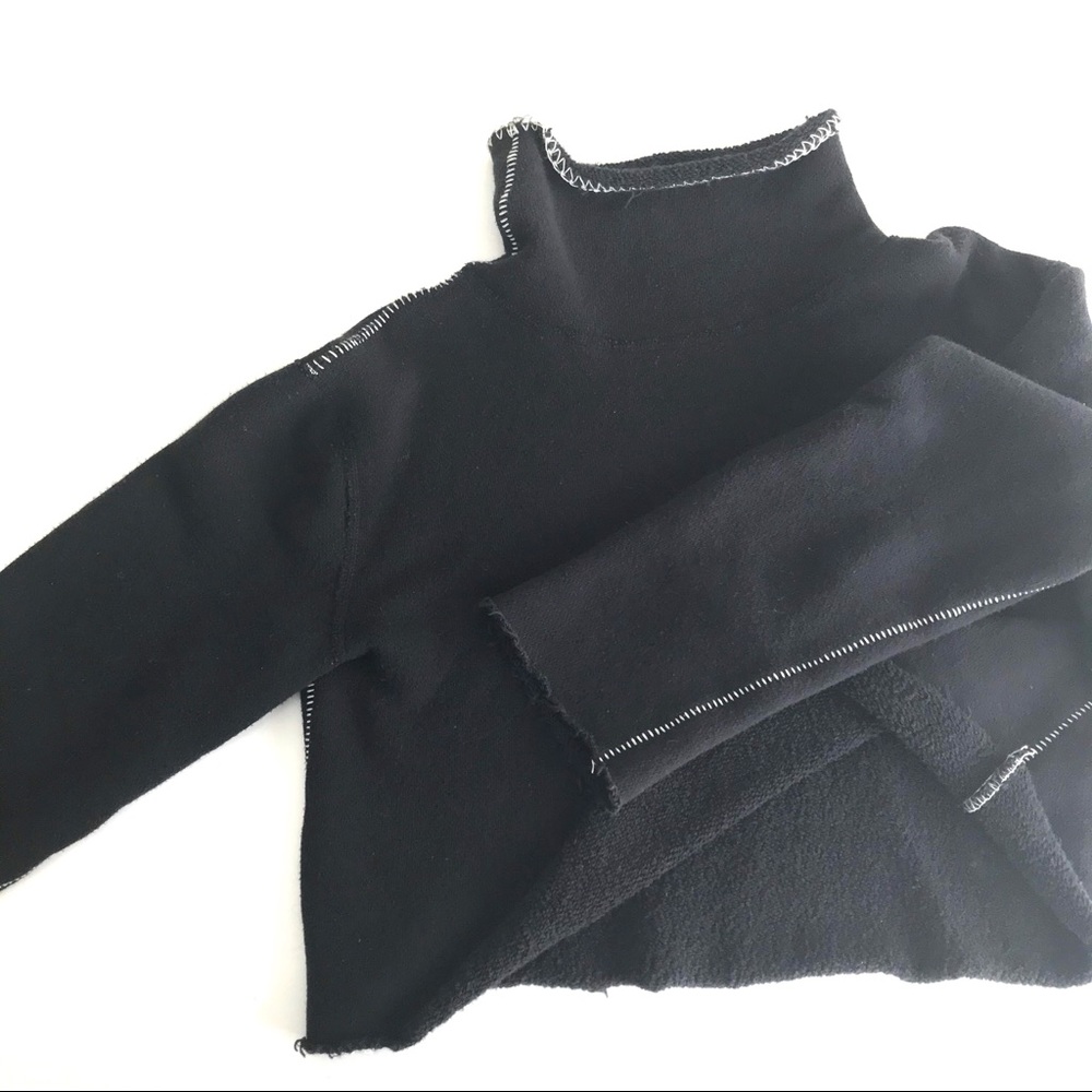 Rag & Bone Crop Black Turtleneck